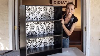 DIY Bookshelf Makeover with Wallpaper [upl. by Wynny]