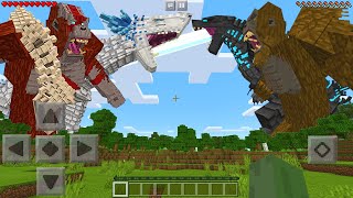 I Found GODZILLA amp KONG vs SHIMO amp SCAR KING in Minecraft Pocket Edition [upl. by Nyla878]