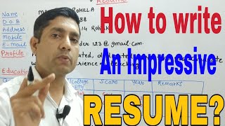 How to Write a RESUME  Resume Writing  Resume for Teachers [upl. by Ellette]