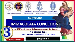 Roma 04102024 Apertura Convegno Immacolata Concezione 170° Ann Proclamazione del Dogma 3p [upl. by Yllop]