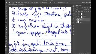 Photoshop editing cleaning up old handwritten recipes [upl. by Enotna900]