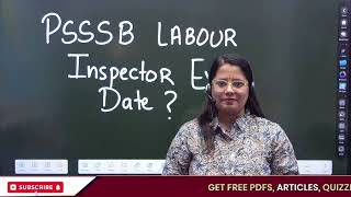 PSSSB LABOUR INSPECTOR EXAM DATE  psssblabourinspector [upl. by Aluap437]