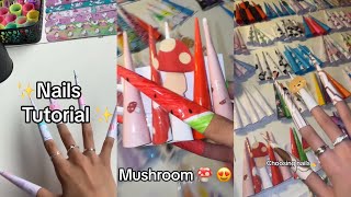 NAILS COMPILATION 💘 paper nails designs  tutorial [upl. by Chantalle]