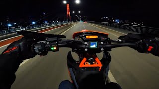 KTM 690 SMC R 2021  Wheelies  POV Raw Sound [upl. by Lennad]