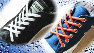 〔靴紐の結び方〕X模様が並んでるみたいな靴ひもの通し方 how to tie shoelaces 〔生活に役立つ！〕 [upl. by Forras]