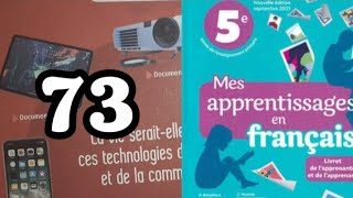 mes apprentissages en français 5 AP page 73 les technologies de linformation et de la communication [upl. by Seligman]