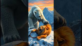 Lion vs Polar Bear 🔥 Epic Animal Battle in the Wild shorts [upl. by Ysnap663]