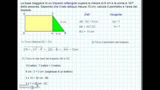 Problema sul trapezio con il teorema di Pitagora [upl. by Shivers]