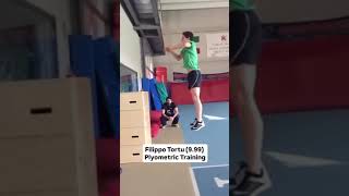 FILIPPO TORTU PYLPMETRIC TRAINING 🏃‍♂️💨🏋️‍♂️pylometric running 100mt filippotortu training [upl. by Rosdniw]