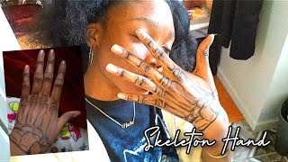 Skeleton hand tattoo with pen easy tutorial [upl. by Hyps]