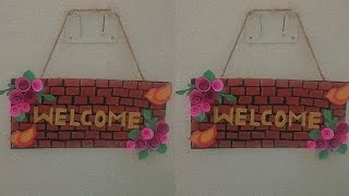 wall hanging craft  Handmade Welcome Home craft ideas  wall decor  Ruchas creation [upl. by Annil]