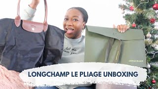 LONGCHAMP LE PLIAGE UNBOXING UK  VLOGMAS UK  UNBOXING LONGCHAMP LE PLIAGE  TOTE BAGS REVIEW UK [upl. by Linda]