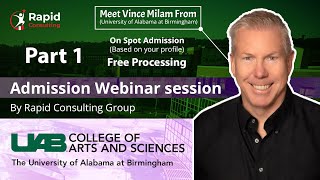 UAB Admission Webinar Session Part 1 By Rapid Consulting Group studyabroad Freeprocessing [upl. by Chally]