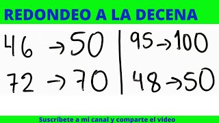 REDONDEO A LAS DECENAS MÁS PRÓXIMAS [upl. by Yema]