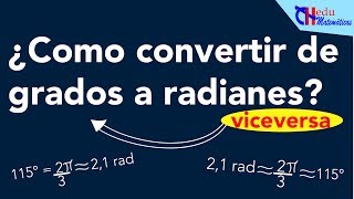 Como convertir grados a radianes 👨‍🏫 radianes a grados  Ejercicios [upl. by Yaluz]