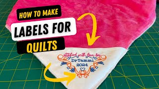 DIY Quilt labels using your embroidery machine [upl. by Eceinal]