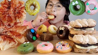 SUBDONUT DACQUOISE😍귀여운 미니도넛 앙버터다쿠아즈 딸기파이 디저트 먹방DESSERT MUKBANGドーナツ [upl. by Woodford]