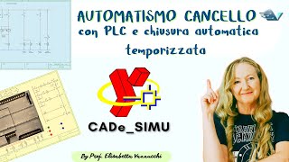 Automatismo cancello con PLC e chiusura automatica temporizzata simulazione CADeSIMU [upl. by Tierney]