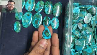 malachite chrysocolla gemstone cabochon in wholesale [upl. by Adniles815]