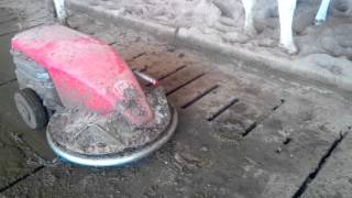 Slatted floor in cow shed gets cleaned from sand [upl. by Island]