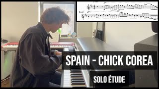 Spain  Chick Corea Solo Étude  PDF Sheet Music  Jonathan Hines [upl. by Porcia]