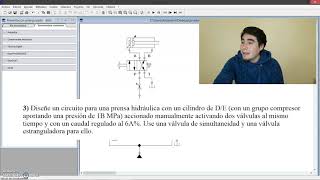 Ejercicio 3 Simulación de prensa hidráulica en fluidsim hidráulica [upl. by Naasah]