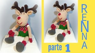 Renna natalizia amigurumi uncinetto reindeer crochet parte 1 [upl. by Naeroled]