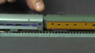 N Scale Passenger Coach Diaphragm Installation America Limited Models [upl. by Lapides]