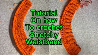 How to crochet a stretchy waistband using a half double crochet stitch for beginners2024 [upl. by Heilner]