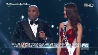 PHILIPPINES ANSWER IN QUESTION AND ANSWER PORTION  Miss Universe 2018  Catriona Gray [upl. by Irovi730]