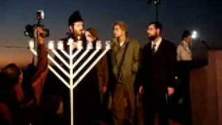 Cantor Rosenfeld Kiruv With Lubavich Chabad Chanukah Candle Lighting [upl. by Ducan]