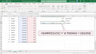 How to Sum values based on Dates in Excel  Office 365 [upl. by Irtimed]