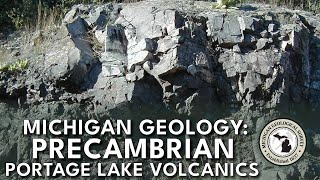 Michigan Geology  The Precambrian  Portage Lake Volcanics [upl. by Alahcim]