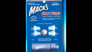 Macks High Fidelity Ear Plugs for Concerts Musicians Motorcycles Noise Sensitivity [upl. by Aiel]