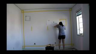 DIY Geometric Wall Paint  Peinture murale géométrique bricolage [upl. by Nidak314]