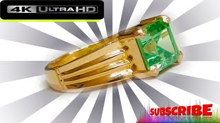 Emerald Stone Gold Ring  Hard Green Stone 916 Gold Ring  Hand Made Jewelry making jewellery [upl. by Cesaro]