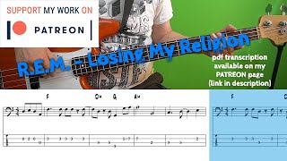 REM  Losing My Religion Bass cover with tabs [upl. by Steere]