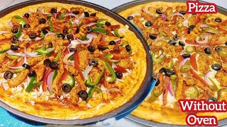 perfect pizza recipe without oven  restaurant style Pizza Ghar per banane ka aasan tarika [upl. by Tini]