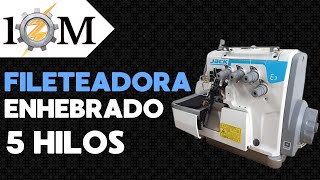 Enhebrado de fileteadora industrial Overlock Detalles del enhebrado [upl. by Eiroc]