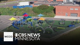 Hopkins elementary school debuts fully accessible playground [upl. by Rhu]