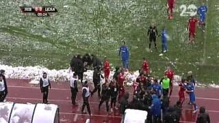 Levski fans attack CSKA coach with snowball [upl. by Tay]