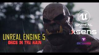 Unreal Engine 5 with Xsens and Faceware  Orcs in a lightning storm [upl. by Aamsa903]