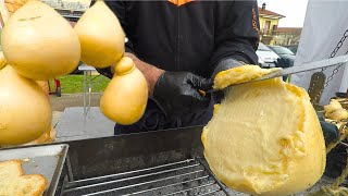 Best Cheese of Southern Italy Caciocavallo Melted on Croutons Italy Street Food [upl. by Sida]