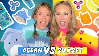 OCEAN 💙🌊🤍 VS SUNSET 💗🌅 💛LEARNING EXPRESS SHOPPING CHALLENGE [upl. by Einimod81]