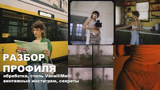 VANELLIMELLI разбор профиля ОБРАБОТКА анализ аккаунта и секреты винтажного профиля [upl. by Teodora]