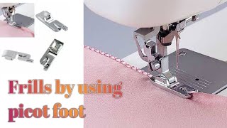 Stitching frills by using picot foot in Brother GS3700 sewing machine [upl. by Mohorva]