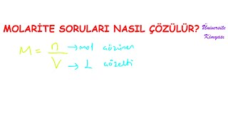 GENEL KİMYA  MOLARİTE SORULARI NASIL ÇÖZÜLÜR 1 [upl. by Eiaj]