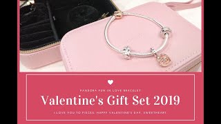 Pandora Valentines Day Gift Set 2019 FUN IN LOVE BRACELET B801110 [upl. by Htebazil84]