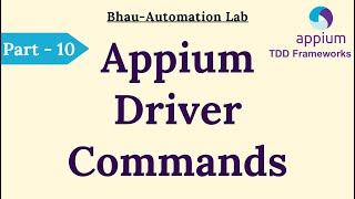 appium framework tutorial  appium mobile automation driver commands mobiletesting appium Part10 [upl. by Lalad]