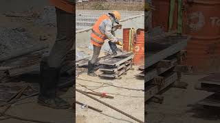 Welding 50x50 steel of beam panel formwork [upl. by Emlynn]